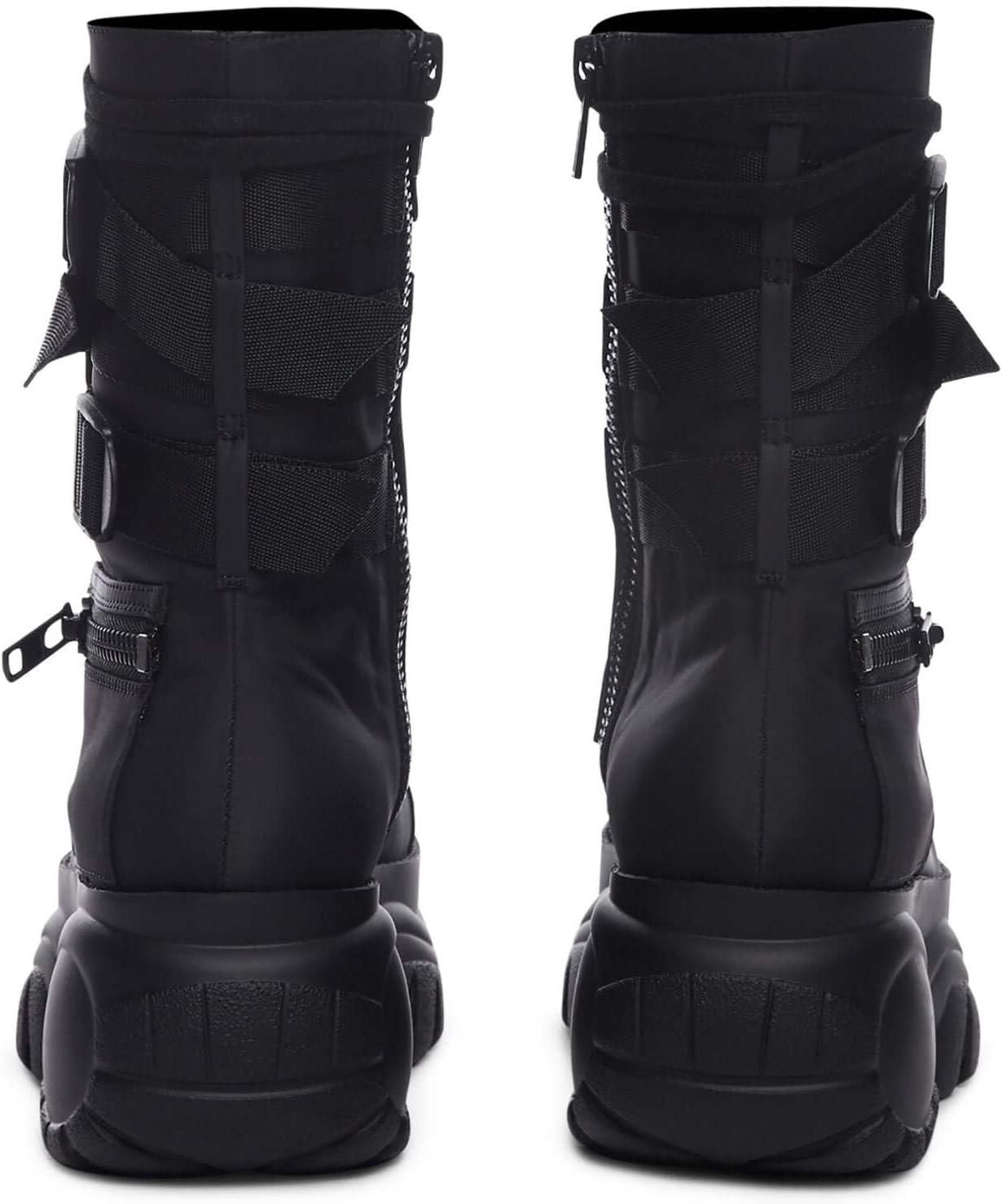 image:imageDolls Kill Mad Hustle Pocket Combat Boots by Poster Grl Chunky Platform Combat Boots with Zipper Pockets amp Buckled StrapsBlack