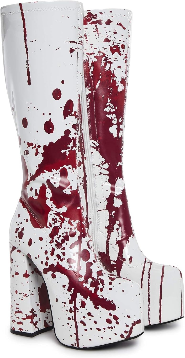 image:imageDolls Kill Scream Queen GoGo Boots by Trickz N Treatz Knee High Platform Costume BootsWhite