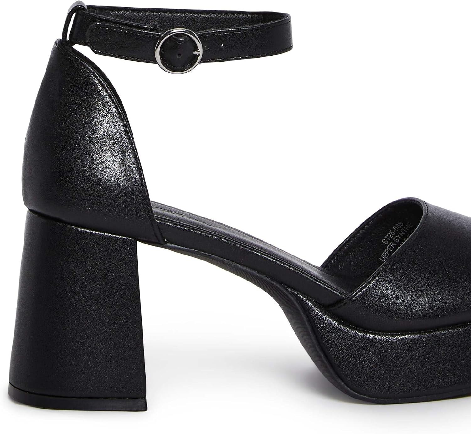 image:imageDolls Kill Soft Waltz Platform Sandals by Sugar Thrillz Vegan Leather Chunky Heel Sandals with Adjustable Ankle BucklesBlack