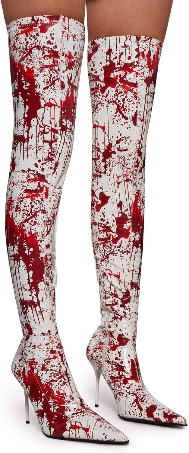 image:imageDolls Kill Spatter Stretch Thigh High by Trickz N TreatzMulti