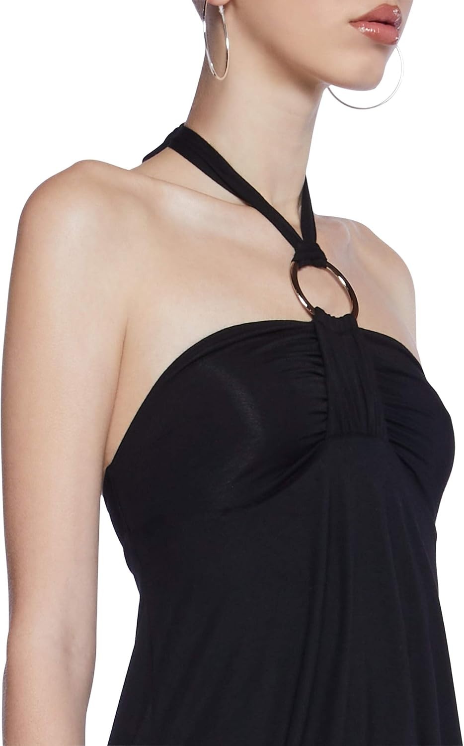 image:imageDolls Kill Y2K Bubble Mini Dress by Generation Kiss Trendy Halter Neck Dress with Ruched Bust and Bubble HemBlack