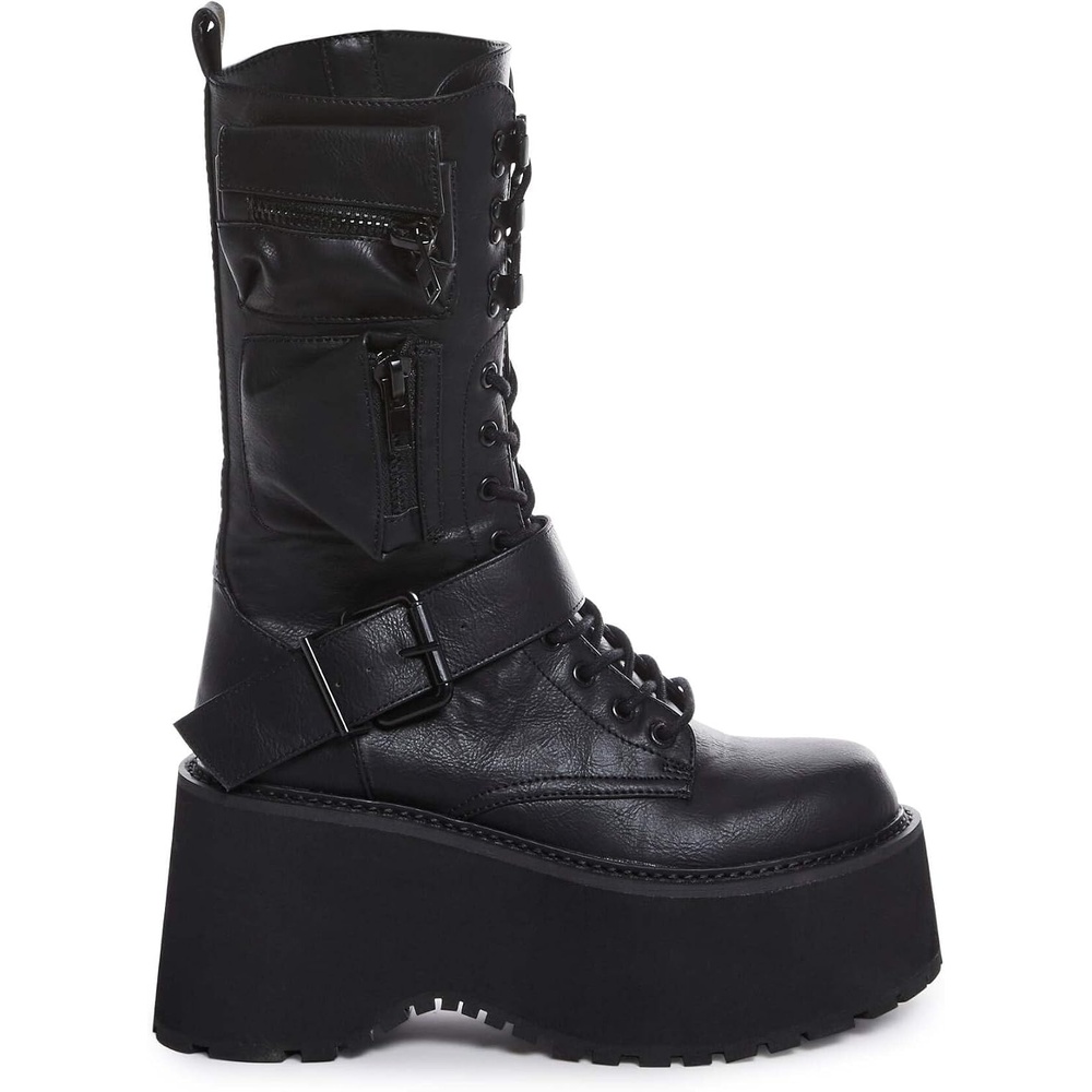 image:imageDolls Kill Obsidian Platform ZipUp Boots by Current Mood  Womens Chunky Platform LaceUp BootsBlack