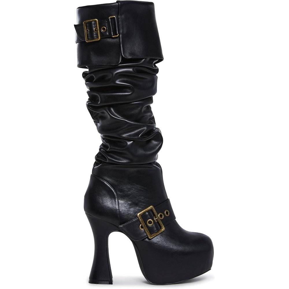 image:imageDolls Kill Ren Faire Plat Slouchy Boot by Trickz N TreatzBlack