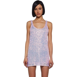 Dolls Kill Celestial Gaze Mini Dress – Holographic Sequin Ombre Shift Dress(Ombre Color Finish With a Holographic Sequined Construction)