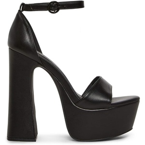 Dolls Kill Holy Revelation Pure Platform Heels by Current Mood – Vegan Leather Peep Toe Heels for Bold Confidence(Black)