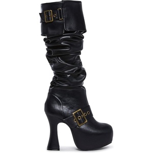 Dolls Kill Ren Faire Plat. Slouchy Boot by Trickz N’ Treatz(Black)