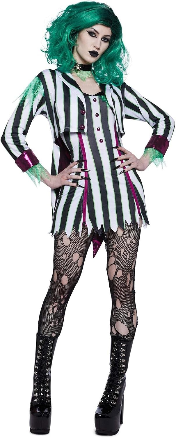 image:imageDolls Kill BetelJuice Black amp White Striped Costume Undead Ghost Outfit by Trickz N Treatz