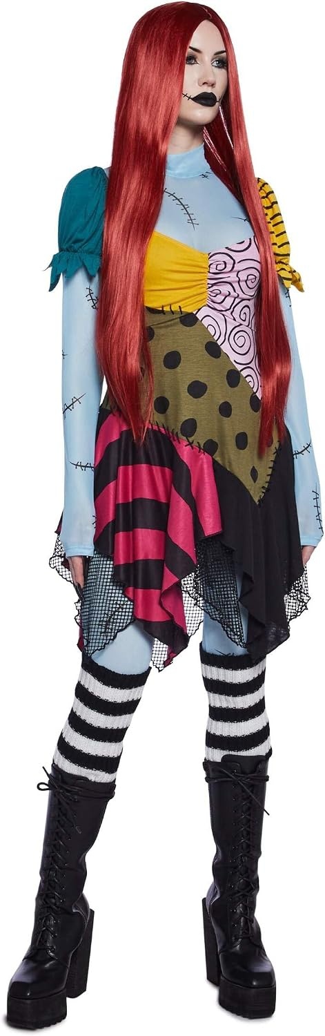 image:imageDolls Kill Nightmare Sally Rag Doll Costume Halloween Colorblock Outfit by Trickz N TreatzBlack