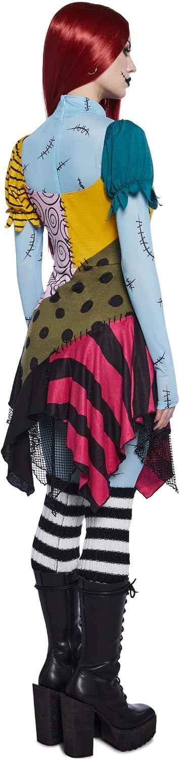 image:imageDolls Kill Nightmare Sally Rag Doll Costume Halloween Colorblock Outfit by Trickz N TreatzBlack
