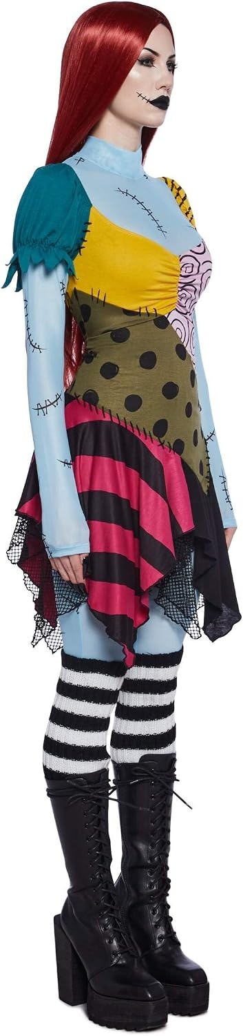 image:imageDolls Kill Nightmare Sally Rag Doll Costume Halloween Colorblock Outfit by Trickz N TreatzBlack