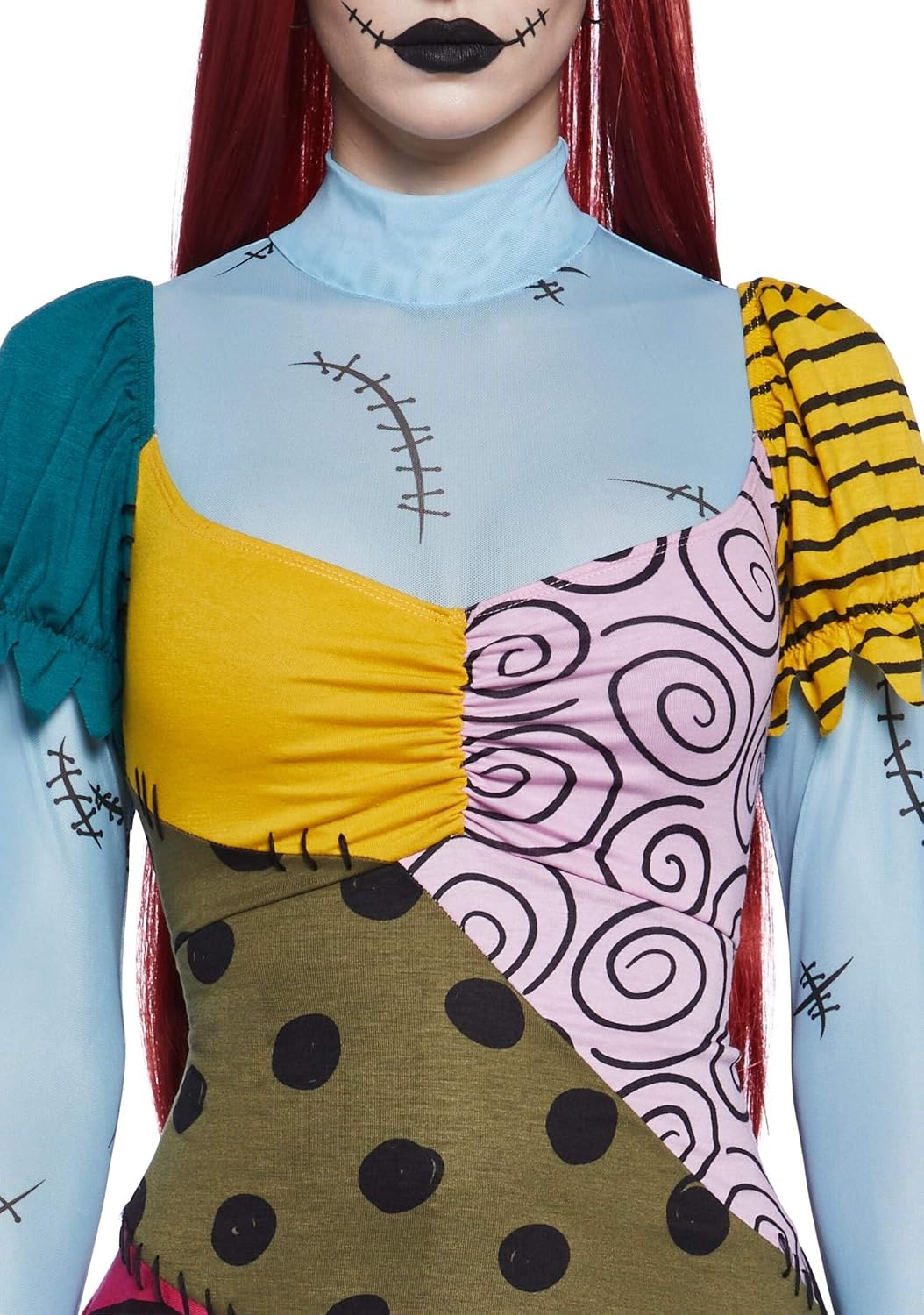 image:imageDolls Kill Nightmare Sally Rag Doll Costume Halloween Colorblock Outfit by Trickz N TreatzBlack