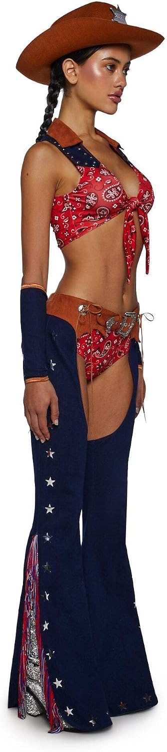 image:imageDolls Kill Rodeo Cowgirl Costume Fringe Denim Suede Outfit by Trickz N Treatz