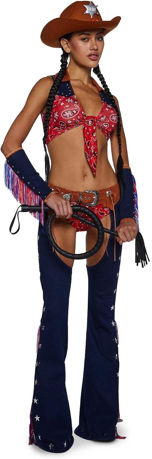image:imageDolls Kill Rodeo Cowgirl Costume Fringe Denim Suede Outfit by Trickz N Treatz
