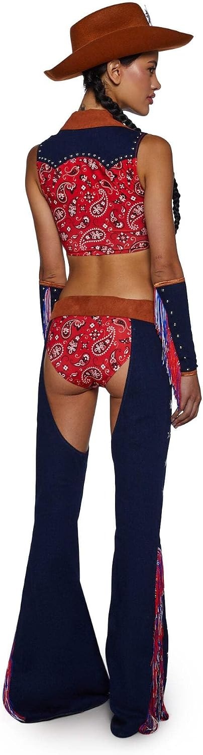 image:imageDolls Kill Rodeo Cowgirl Costume Fringe Denim Suede Outfit by Trickz N Treatz