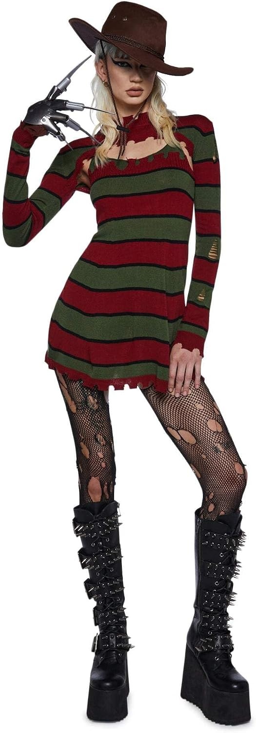 image:imageDolls Kill Striped Slasher Costume Scary Freddy Street Outfit by Trickz N Treatz