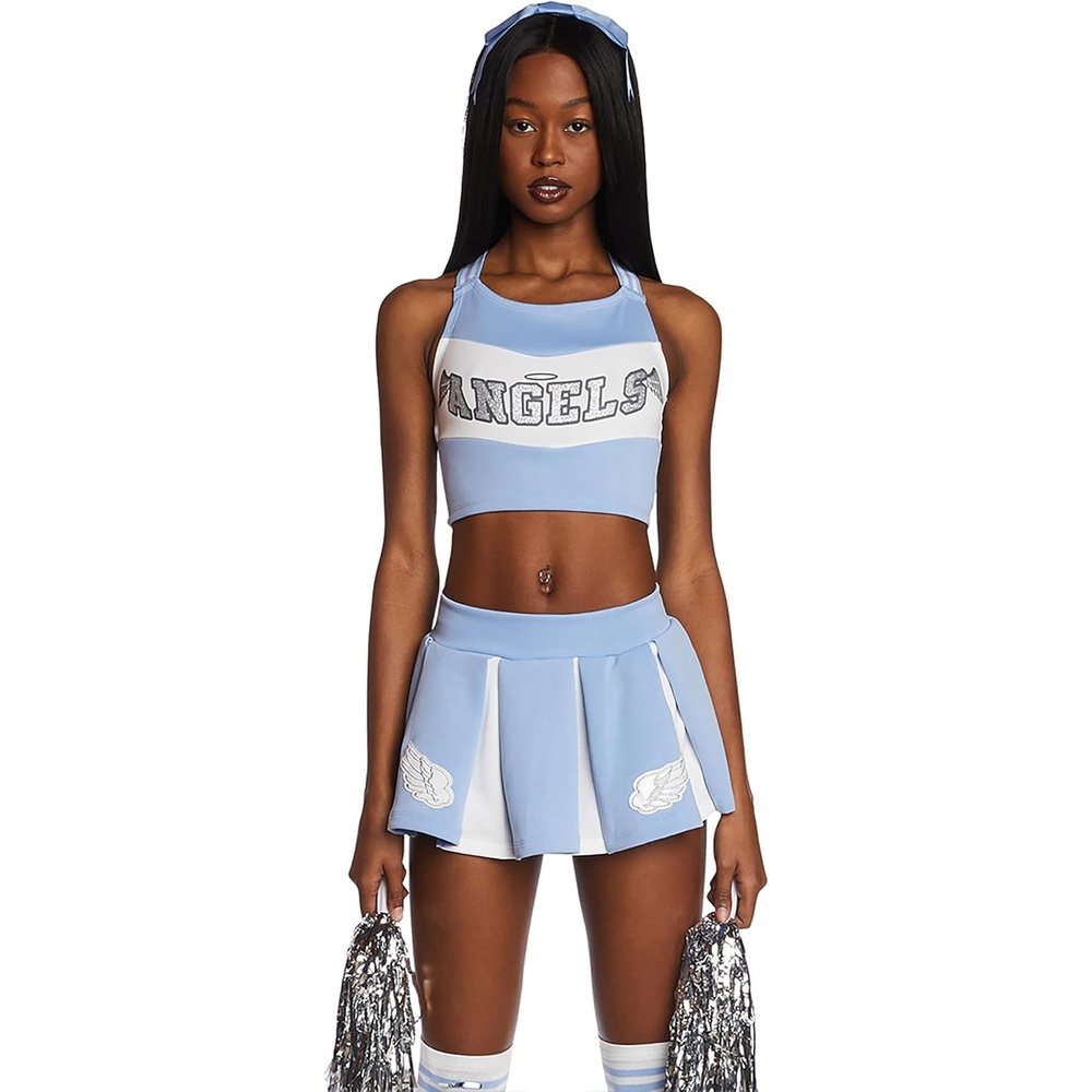 image:imageDolls Kill Angel Cheerleader Halloween Costume Heaven Outfit with Pom Poms by Trickz N Treatz
