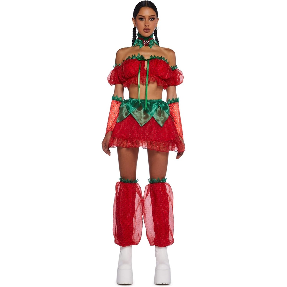 image:imageDolls Kill Kawaii Strawberry Costume Sheer Mesh Outfit by Trickz N Treatz