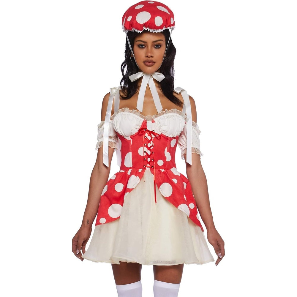 image:imageDolls Kill Princess Toad Costume for Women Mushroom Kingdom Mini Dress by Trickz N Treatz