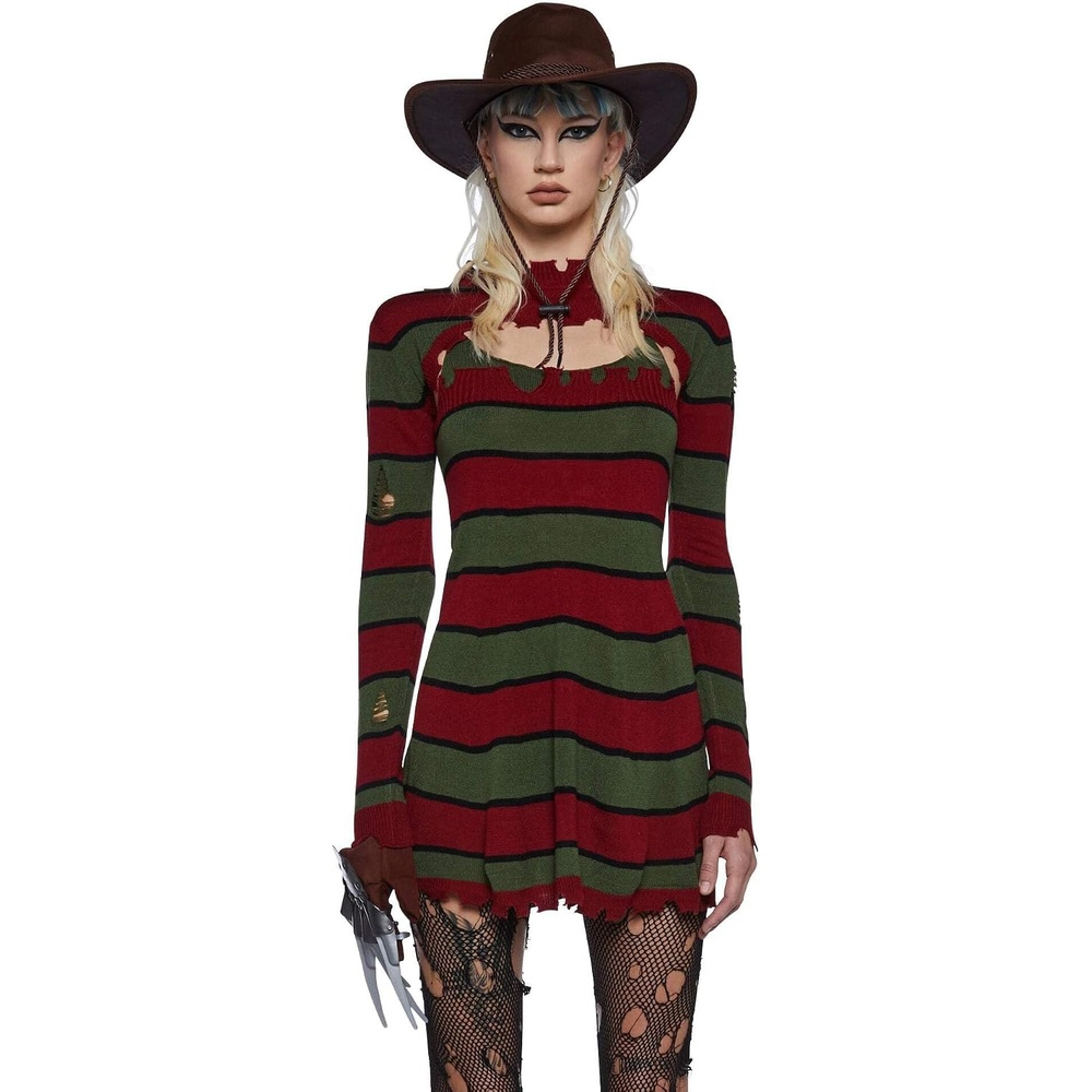 image:imageDolls Kill Striped Slasher Costume Scary Freddy Street Outfit by Trickz N Treatz