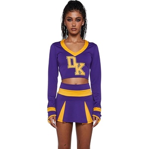 Dolls Kill Bite The Boyfriend Costume by Trickz N’ Treatz – Women’s Purple & Yellow Cheerleader Outfit with Skirt & Top(Purple)