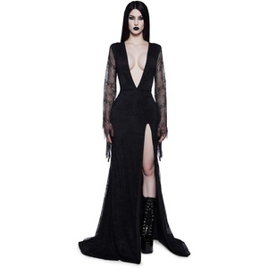 Dolls Kill Lace Morticia Inspired Costume – Vampire Queen Maxi Outfit by Trickz N’ Treatz